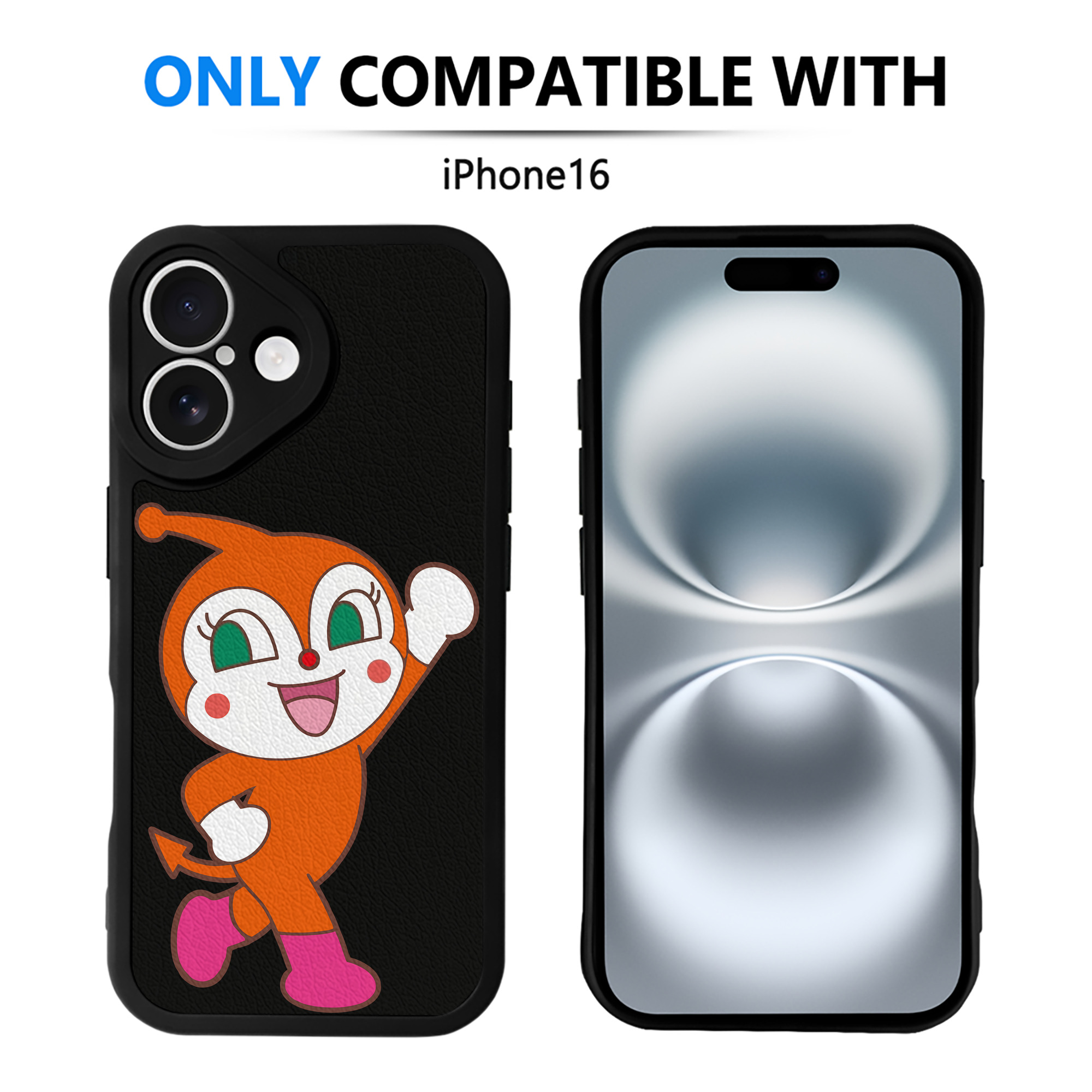 （画像用） アンパンマン Anpanman 【iPhone 16シリーズ対応】シリコンスマホケース（レザー調） 材質：シリコン